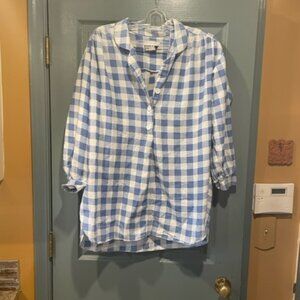 Vintage Ariel New York blue/white gingham roomy blouse, M